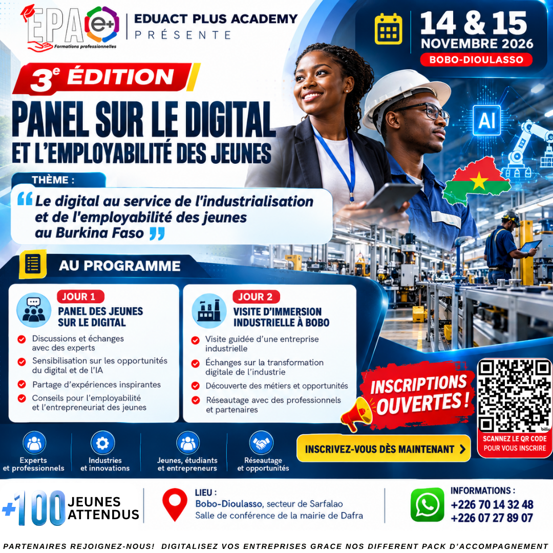 3e ÉDITION DU PANEL SUR LE DIGITAL ET L'EMPLOYABILITÉ DES JEUNES AU BURKINA FASO