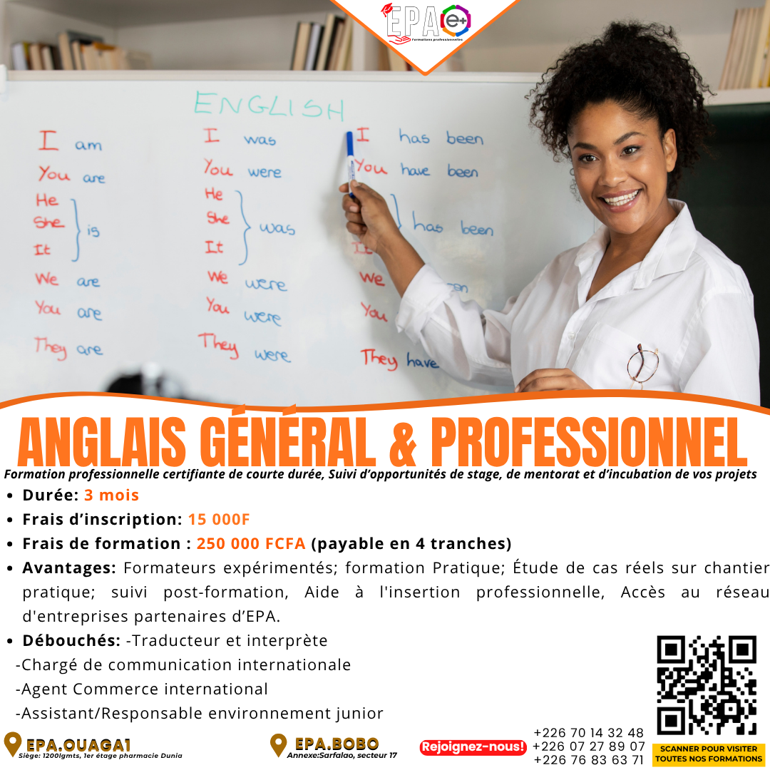 Anglais Général & Professionnel (Niveau élémentaire et intermédiaire)